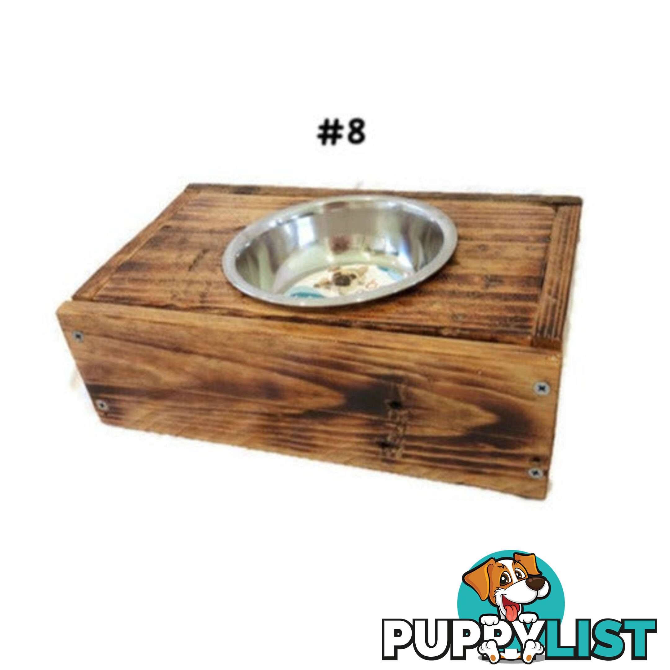 Wooden Raised Pet Bowls, Hand Made. - PGBOW7