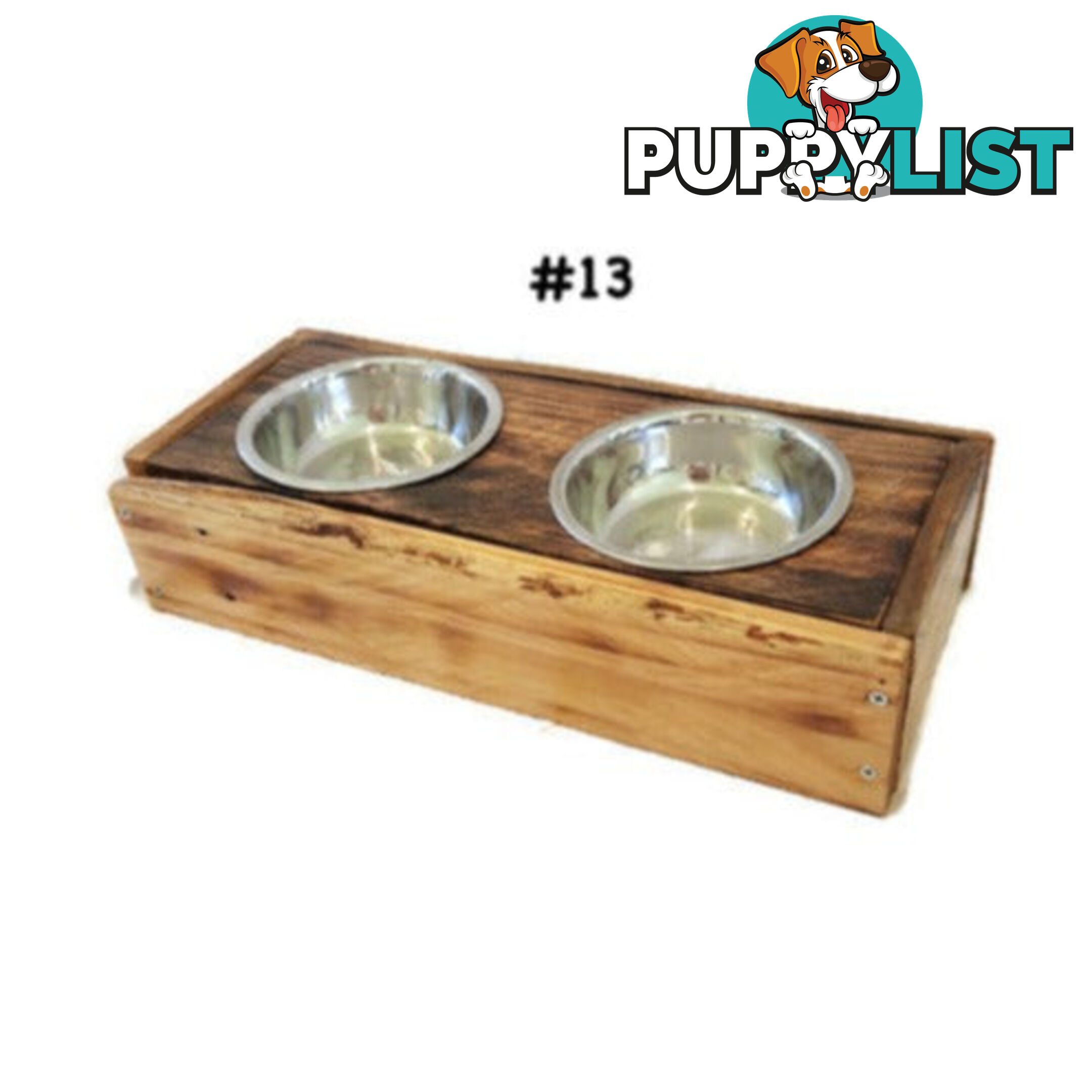 Wooden Raised Pet Bowls, Hand Made. - PGBOW7