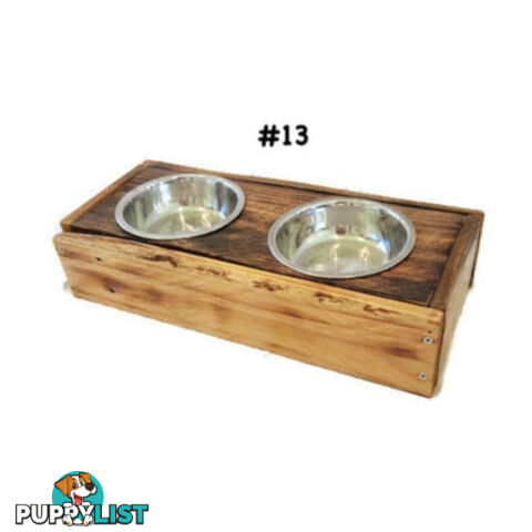 Wooden Raised Pet Bowls, Hand Made. - PGBOW7