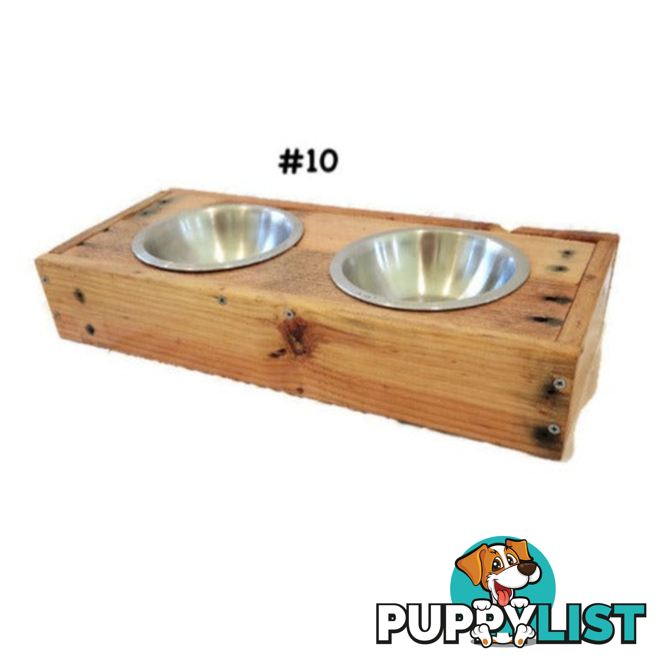 Wooden Raised Pet Bowls, Hand Made. - PGBOW7
