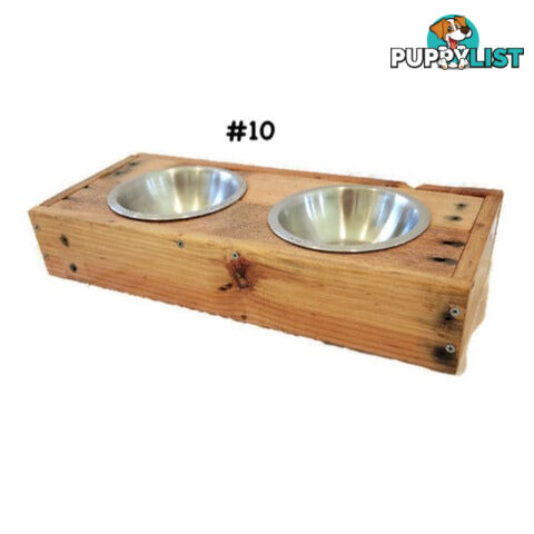 Wooden Raised Pet Bowls, Hand Made. - PGBOW7