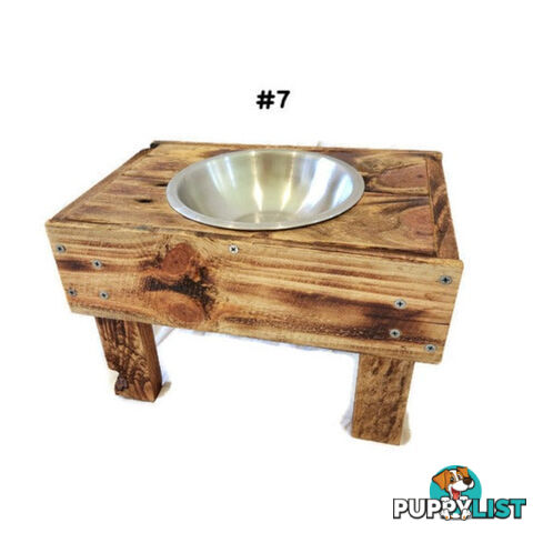 Wooden Raised Pet Bowls, Hand Made. - PGBOW7