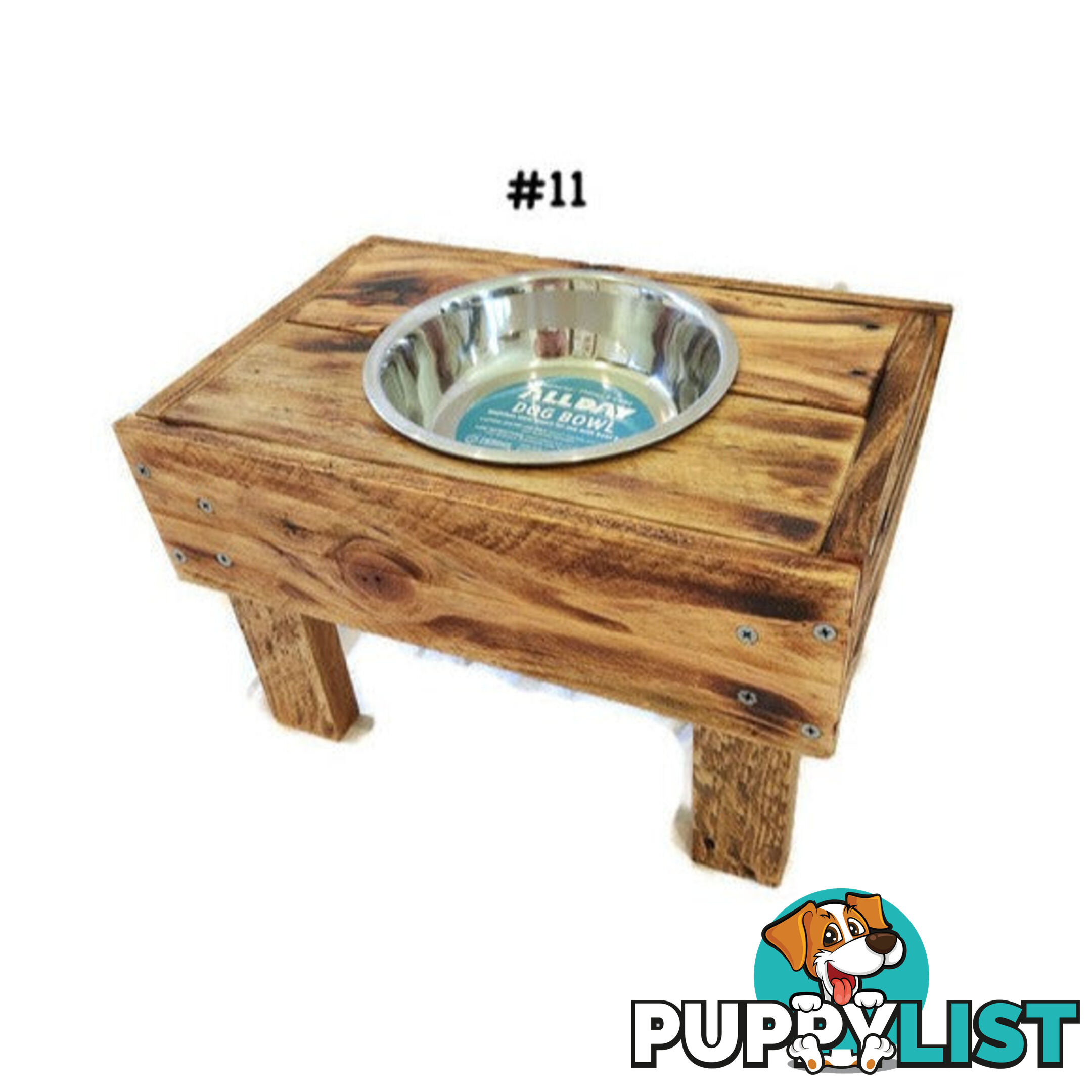 Wooden Raised Pet Bowls, Hand Made. - PGBOW7
