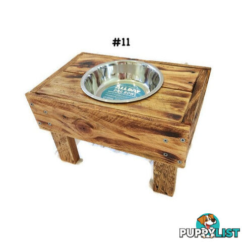 Wooden Raised Pet Bowls, Hand Made. - PGBOW7