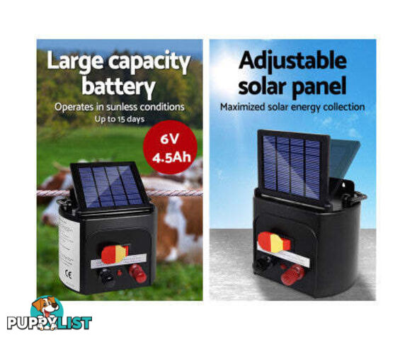 Giantz 3km 5km or 8km Solar Electric Fence Charger Energiser - SFC-SO15-5KM