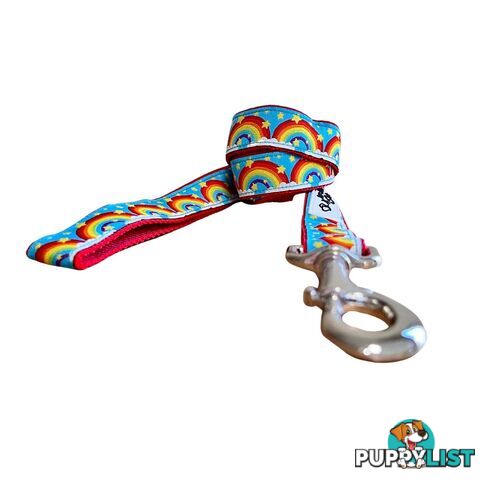 Rainbow Dog Lead / Dog Leash - Hand Made by The Bark Side - TBSLDRAIRED201.5