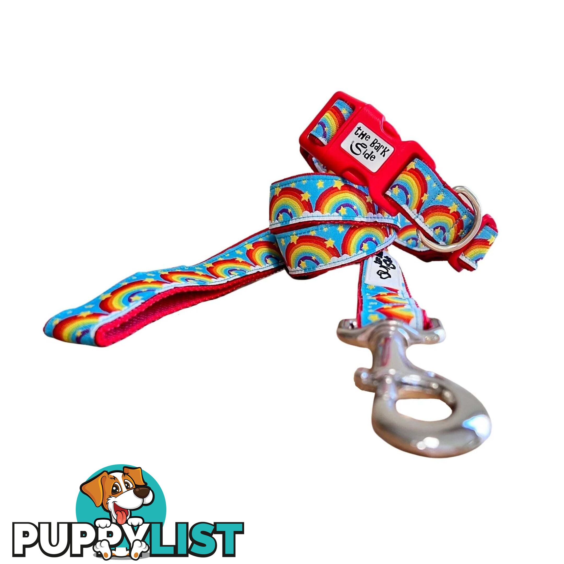 Rainbow Dog Lead / Dog Leash - Hand Made by The Bark Side - TBSLDRAIRED201.5