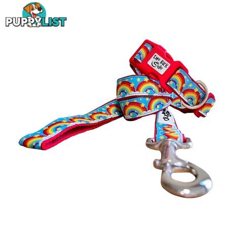 Rainbow Dog Lead / Dog Leash - Hand Made by The Bark Side - TBSLDRAIRED201.5