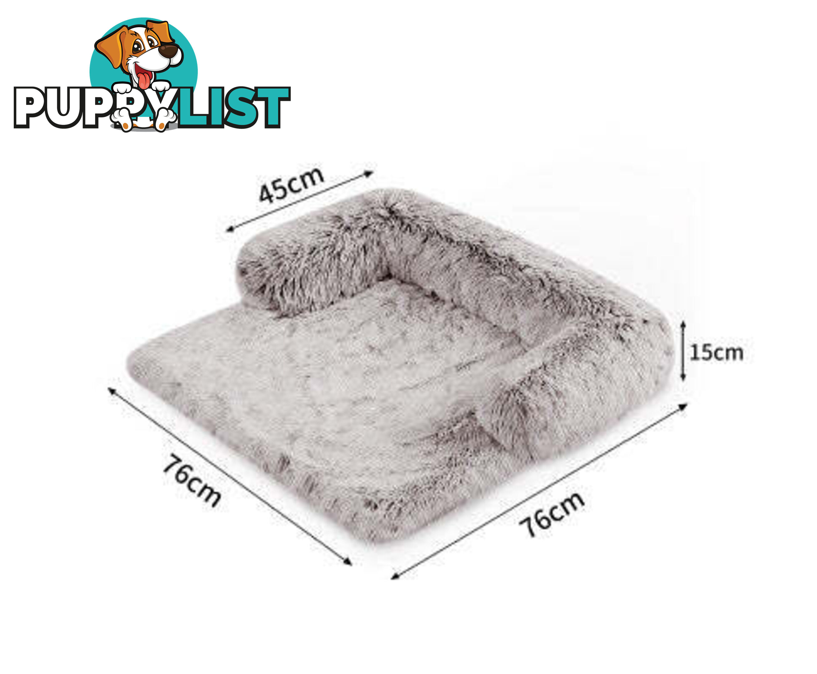 Pet Sofa Bed Dog Cover - Calming Sofa Protector Cushion/Plush Mat - V360-PTPC0003-GC-XL