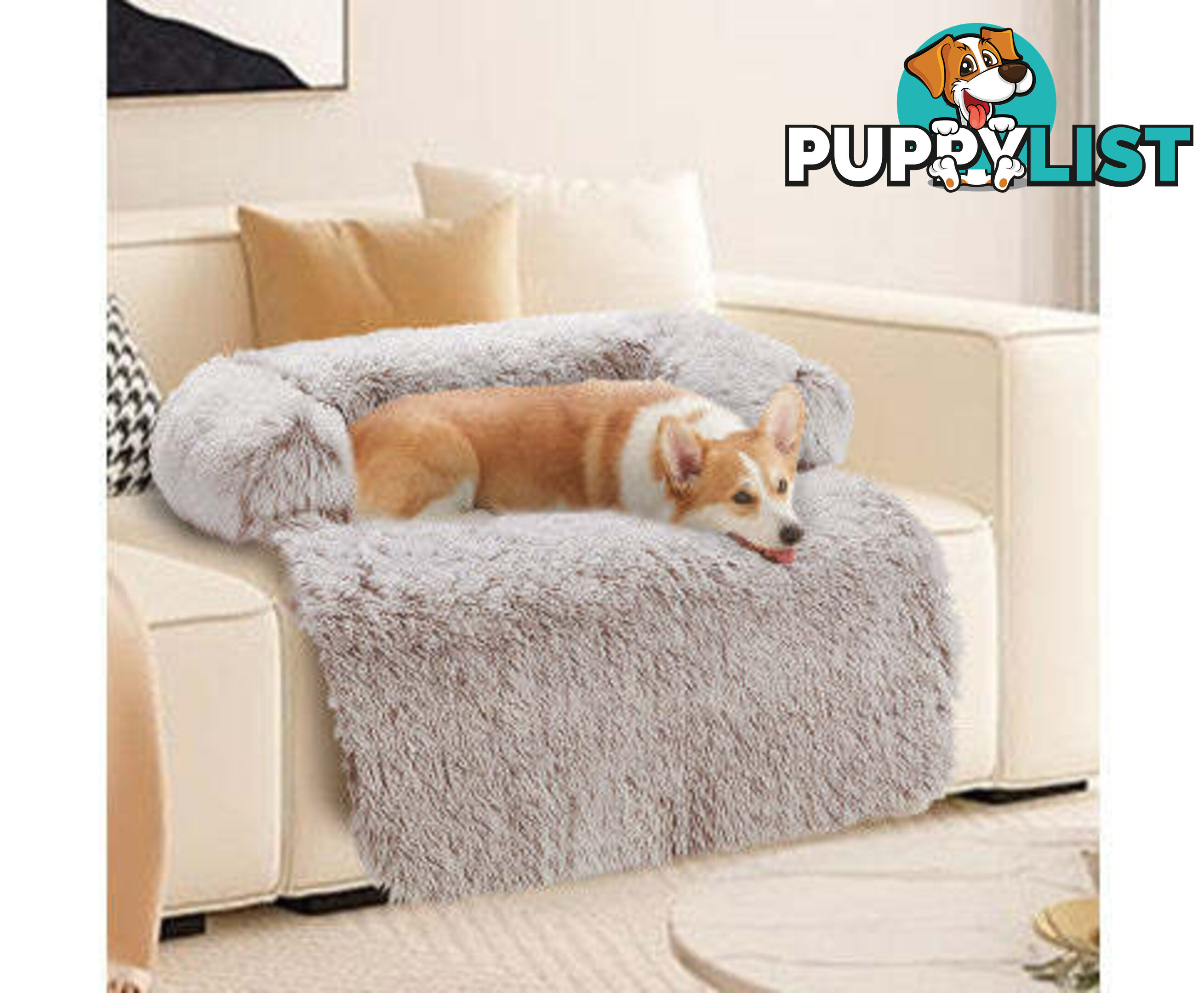 Pet Sofa Bed Dog Cover - Calming Sofa Protector Cushion/Plush Mat - V360-PTPC0003-GC-XL