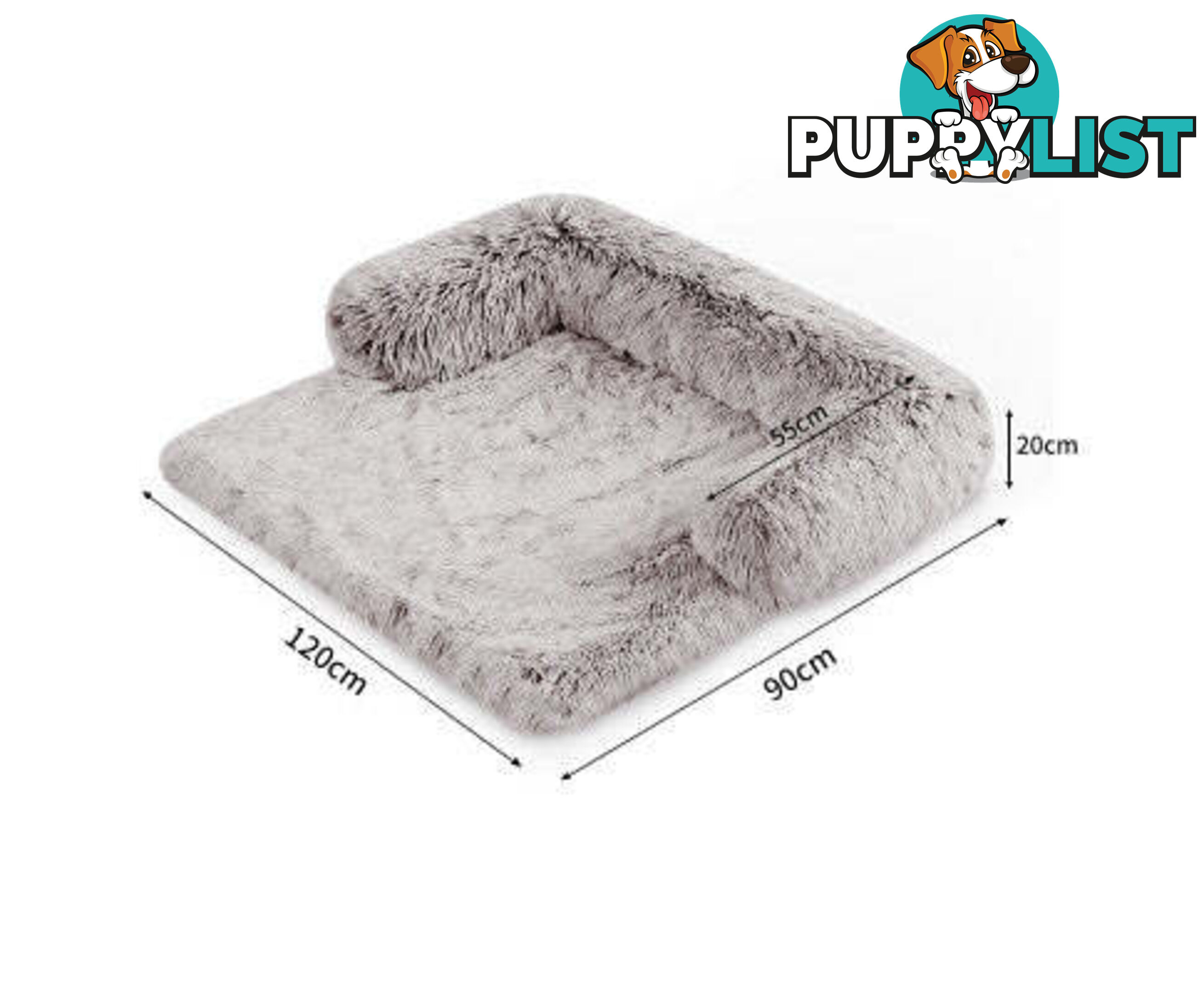 Pet Sofa Bed Dog Cover - Calming Sofa Protector Cushion/Plush Mat - V360-PTPC0003-GC-XL