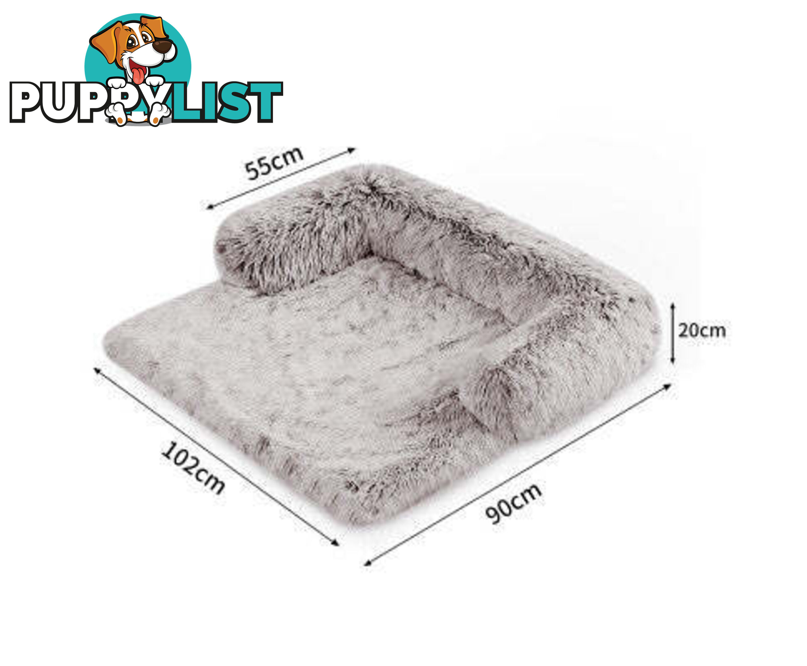 Pet Sofa Bed Dog Cover - Calming Sofa Protector Cushion/Plush Mat - V360-PTPC0003-GC-XL