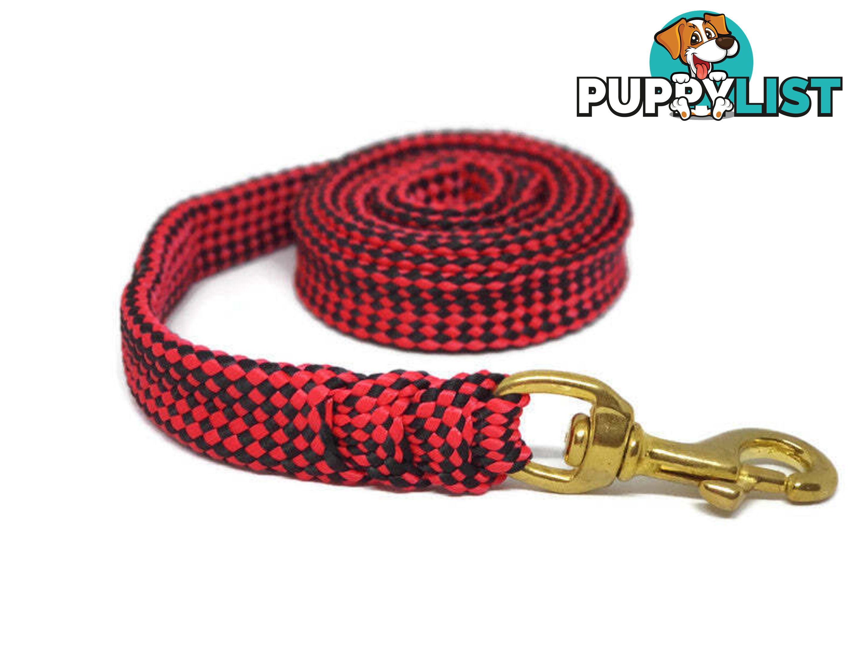 1.8m to 10m Long Dog Lead No Stitching Tough Yarnix 20mm Wide - YNXLD2010SSREDGRN