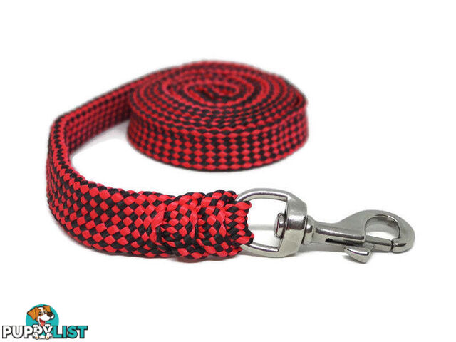 1.8m to 10m Long Dog Lead No Stitching Tough Yarnix 20mm Wide - YNXLD2010SSREDGRN