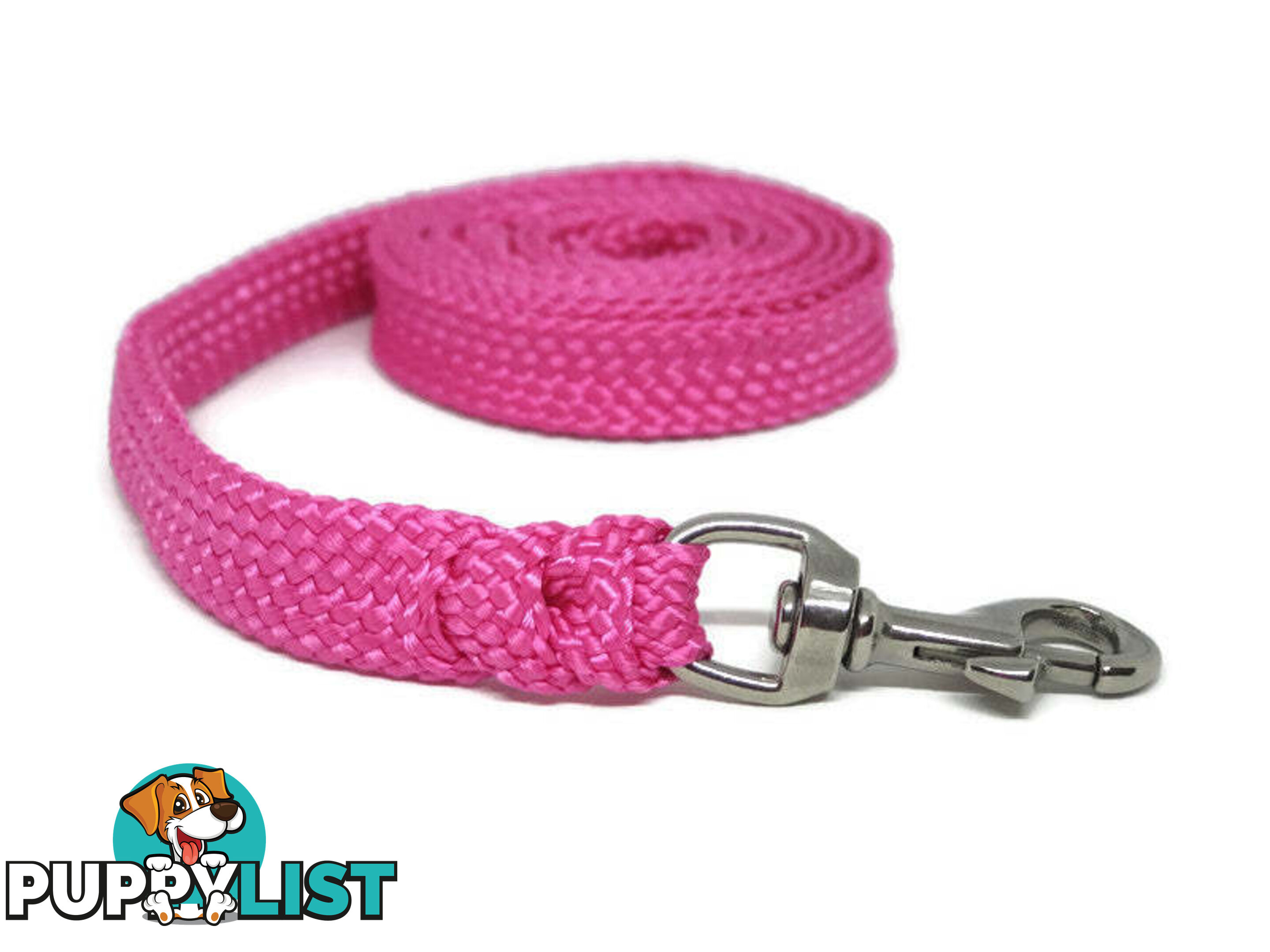 1.8m to 10m Long Dog Lead No Stitching Tough Yarnix 20mm Wide - YNXLD2010SSREDGRN