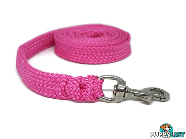 1.8m to 10m Long Dog Lead No Stitching Tough Yarnix 20mm Wide - YNXLD2010SSREDGRN
