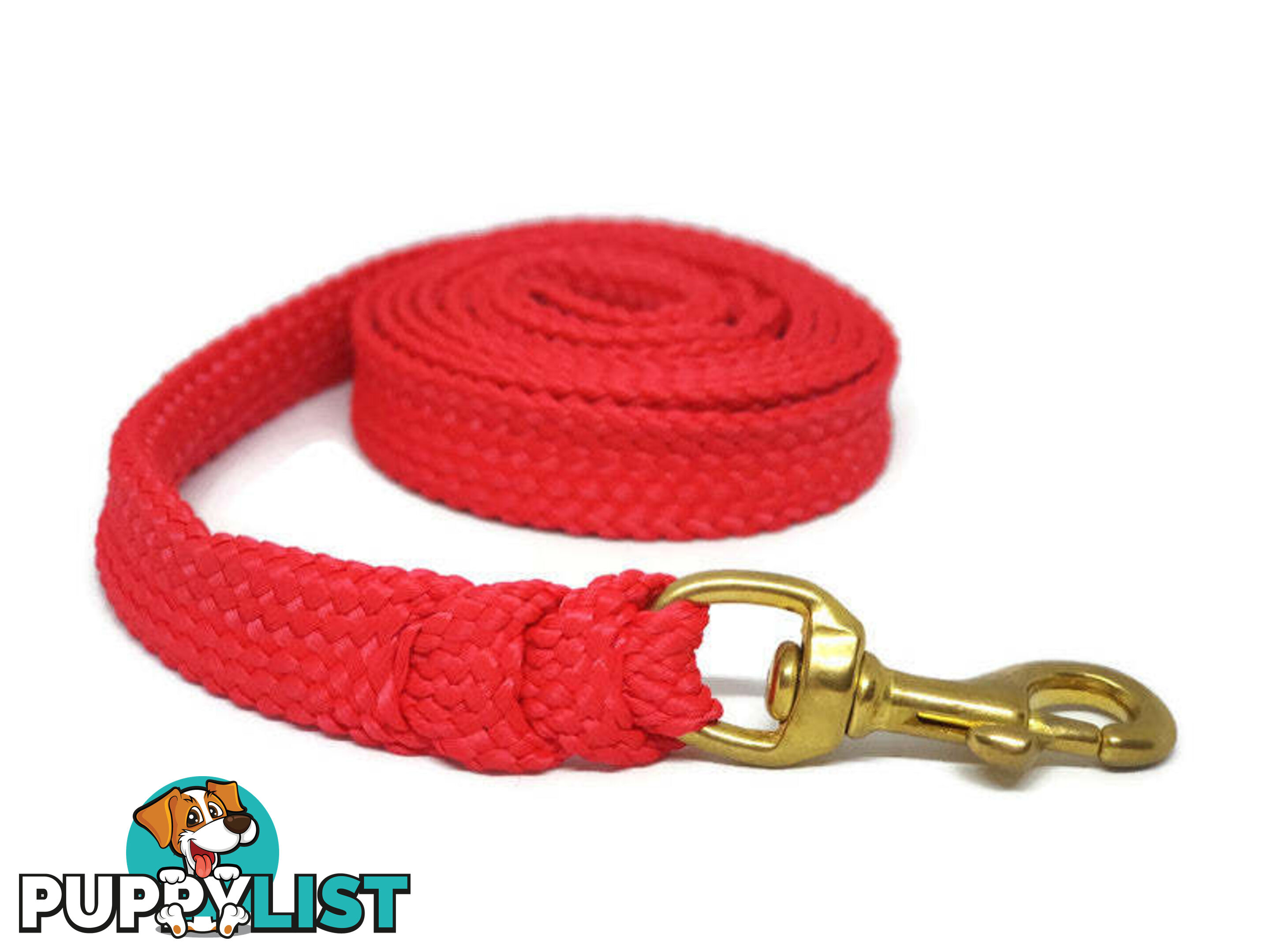 1.8m to 10m Long Dog Lead No Stitching Tough Yarnix 20mm Wide - YNXLD2010SSREDGRN