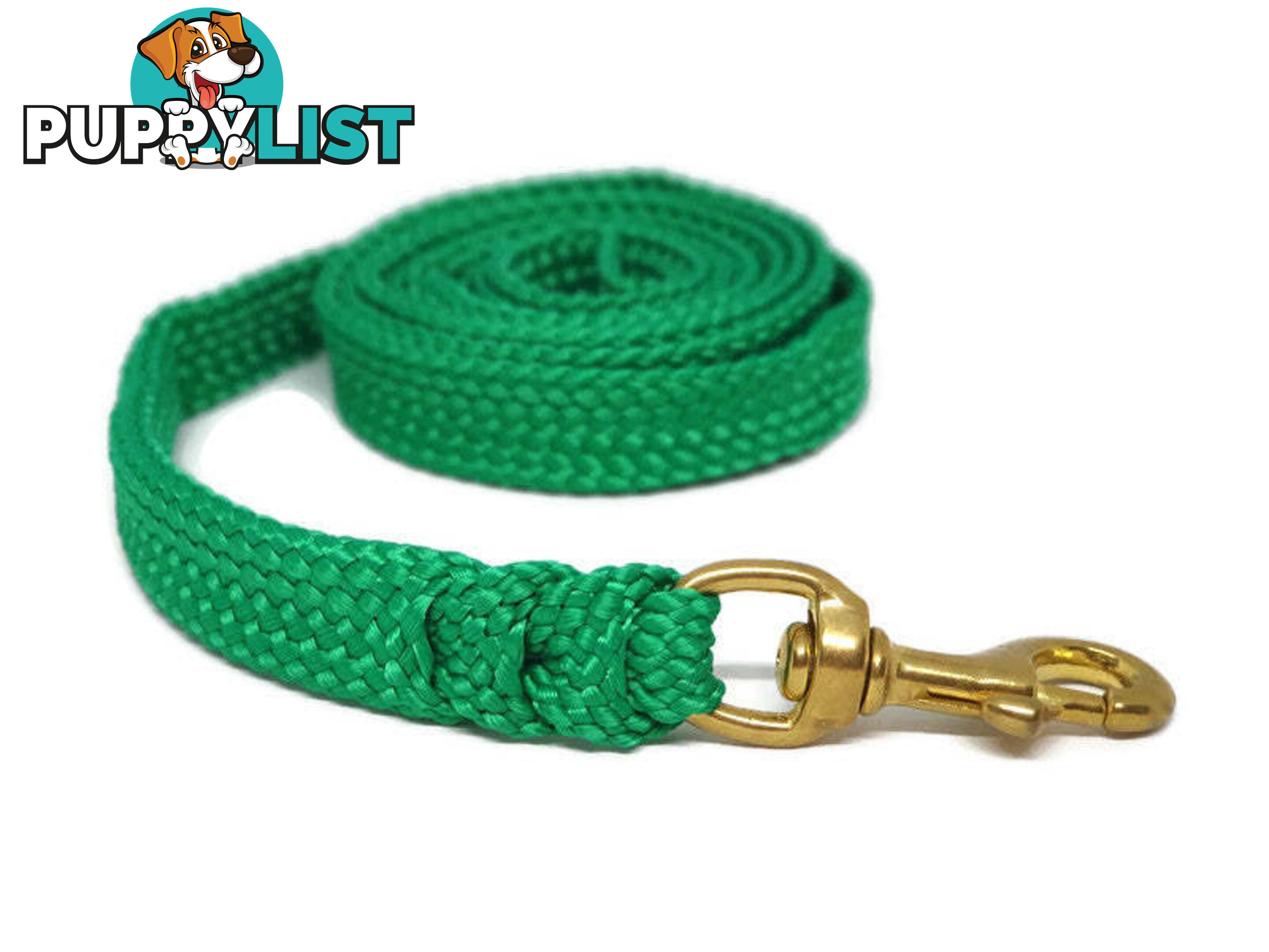 1.8m to 10m Long Dog Lead No Stitching Tough Yarnix 20mm Wide - YNXLD2010SSREDGRN