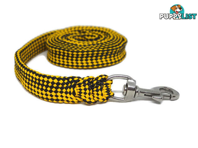 1.8m to 10m Long Dog Lead No Stitching Tough Yarnix 20mm Wide - YNXLD2010SSREDGRN