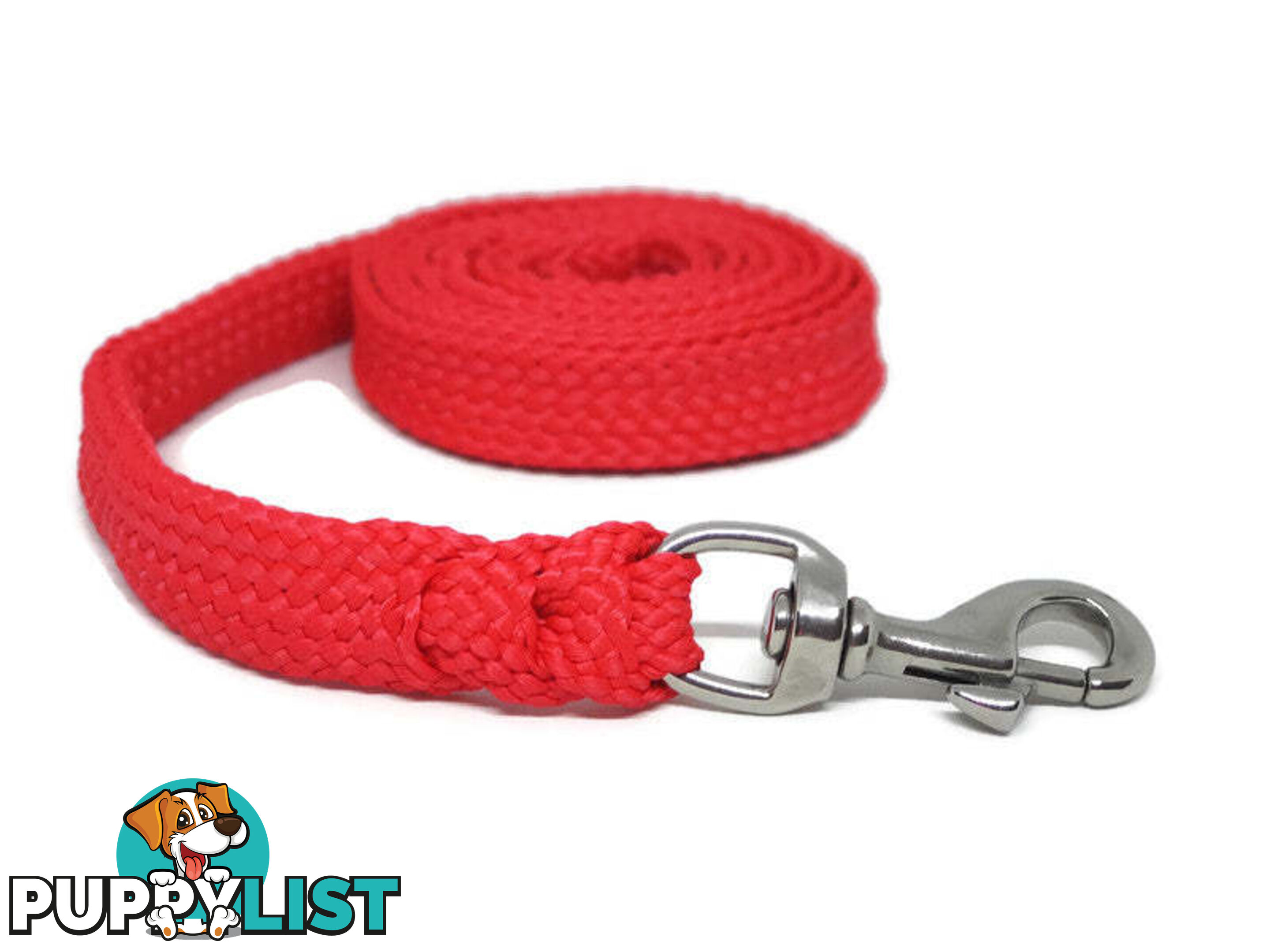 1.8m to 10m Long Dog Lead No Stitching Tough Yarnix 20mm Wide - YNXLD2010SSREDGRN