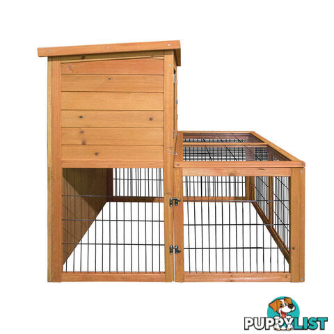 i.Pet Chicken Coop 96cm x 96cm x 100cm Rabbit Hutch Large Run Wooden Cage Outdoor House - PET-GT-WOOD-R8002-S