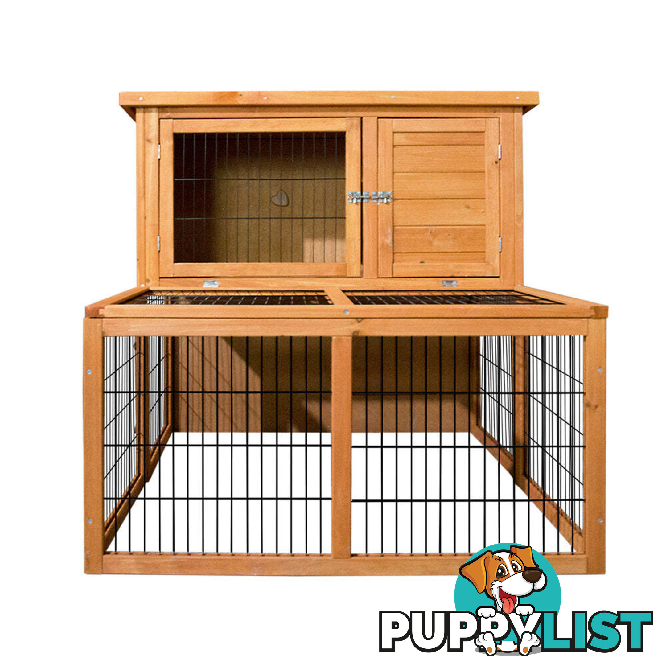 i.Pet Chicken Coop 96cm x 96cm x 100cm Rabbit Hutch Large Run Wooden Cage Outdoor House - PET-GT-WOOD-R8002-S