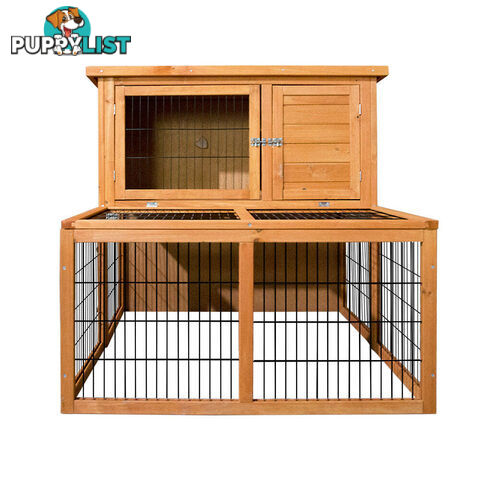 i.Pet Chicken Coop 96cm x 96cm x 100cm Rabbit Hutch Large Run Wooden Cage Outdoor House - PET-GT-WOOD-R8002-S