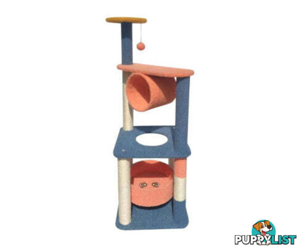 Floofi 110cm Emoji Plush Cat Condo Cat Tree Blue Red - V227-3331641026531