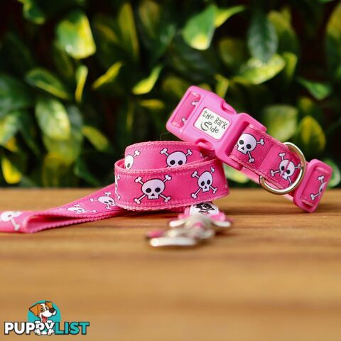 Pink Skulls Dog Lead / Dog Leash - Hand Made by The Bark Side - TBSLDSKU201.8