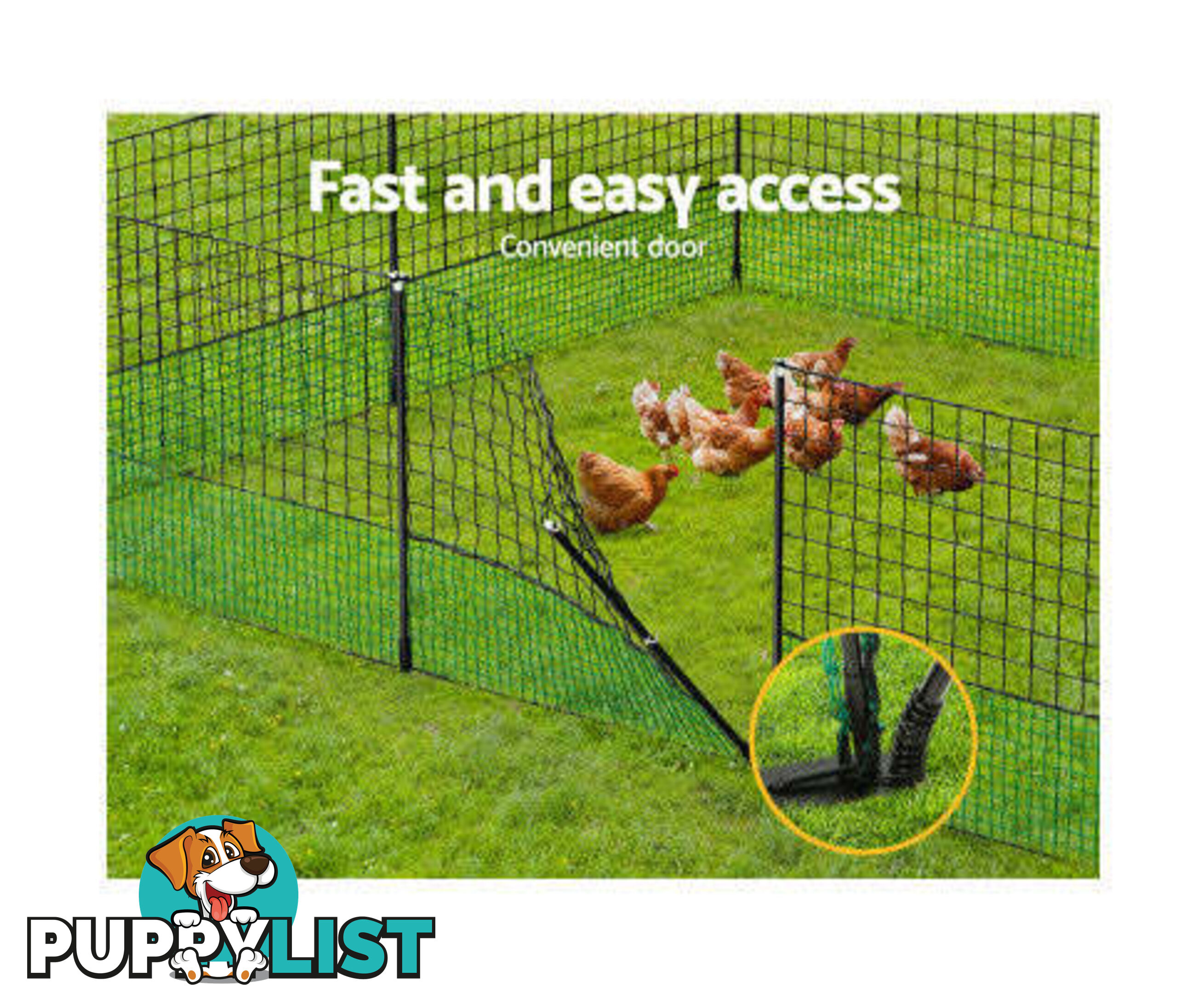 i.Pet Poultry Chicken Fence Netting Electric wire Ducks Goose Coop - PET-CF-50X125-BK