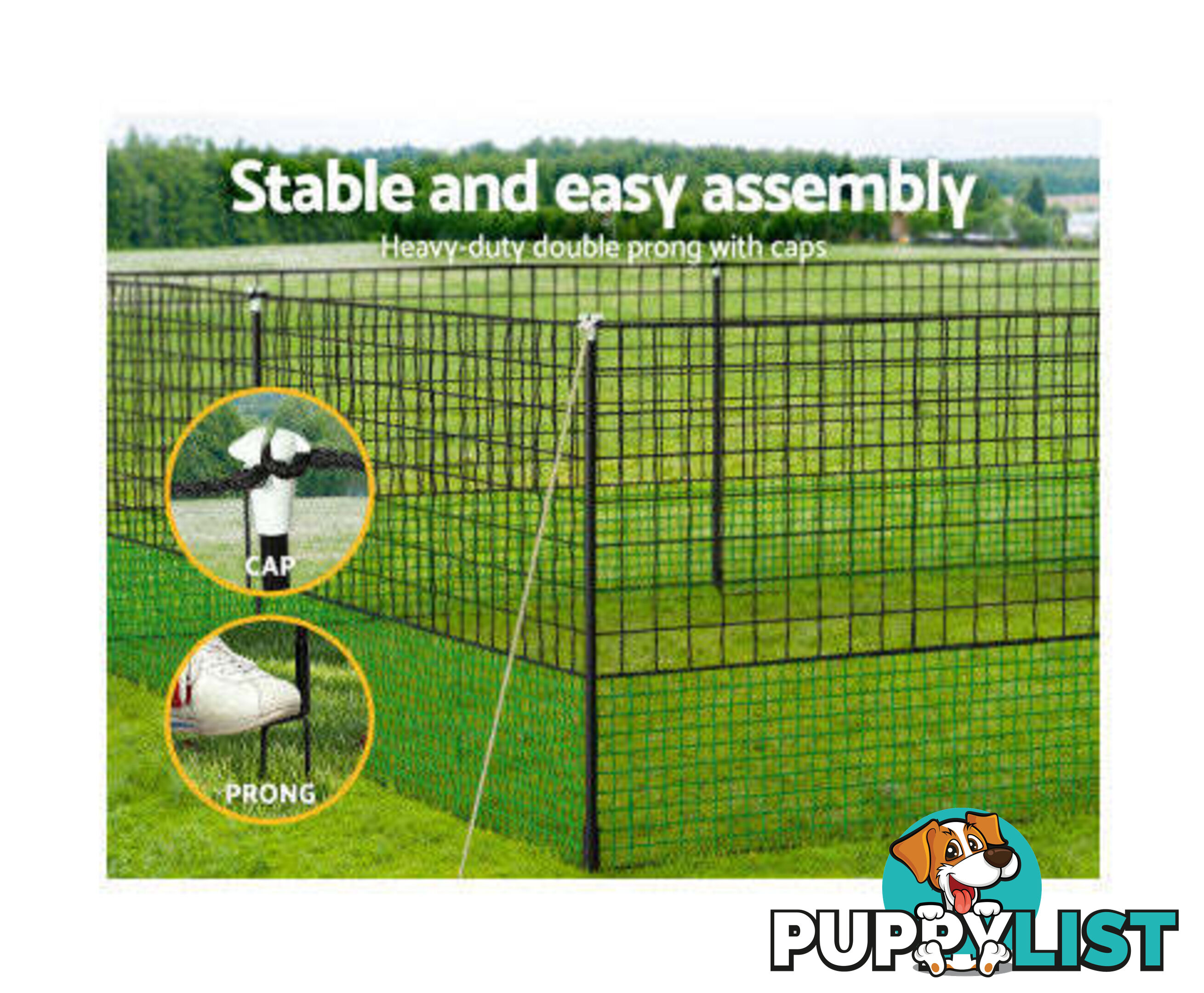 i.Pet Poultry Chicken Fence Netting Electric wire Ducks Goose Coop - PET-CF-50X125-BK