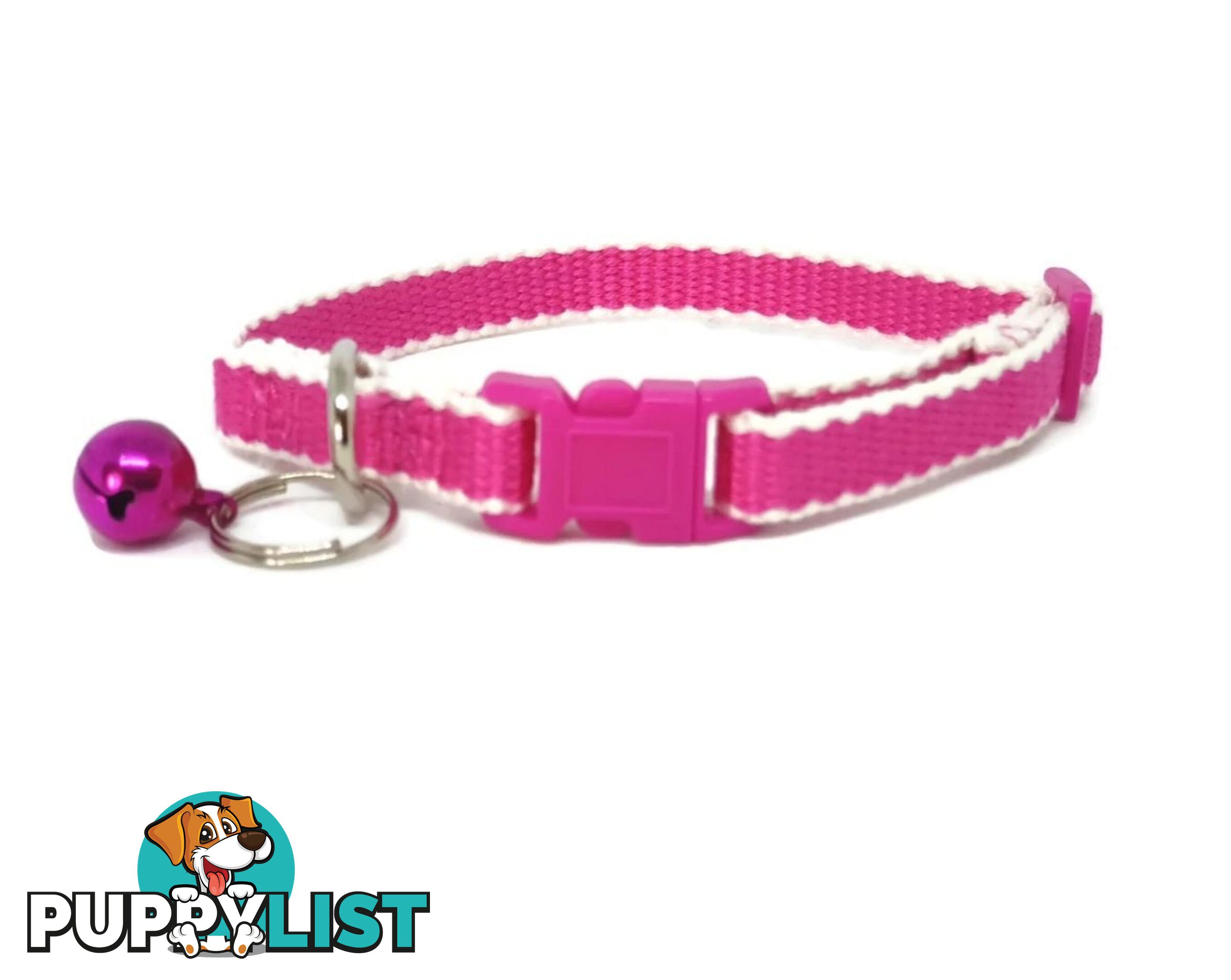 100% Pure Bamboo Fibre Cat Collar Plastic Buckle - Moondidley Pets - MDPCOLCATPNK