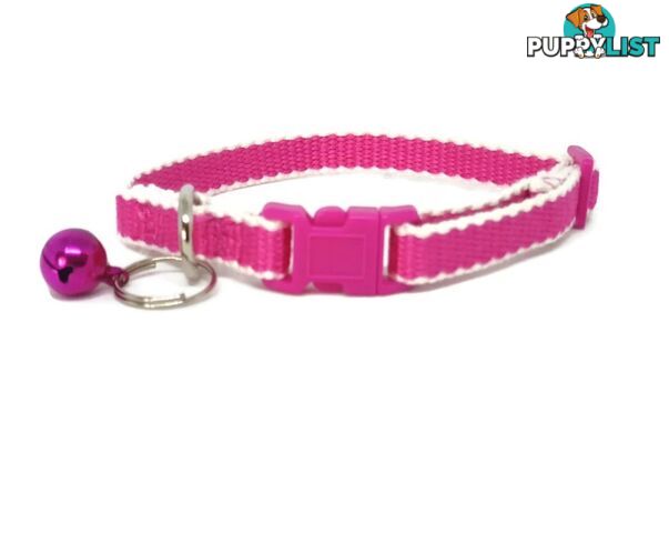 100% Pure Bamboo Fibre Cat Collar Plastic Buckle - Moondidley Pets - MDPCOLCATPNK