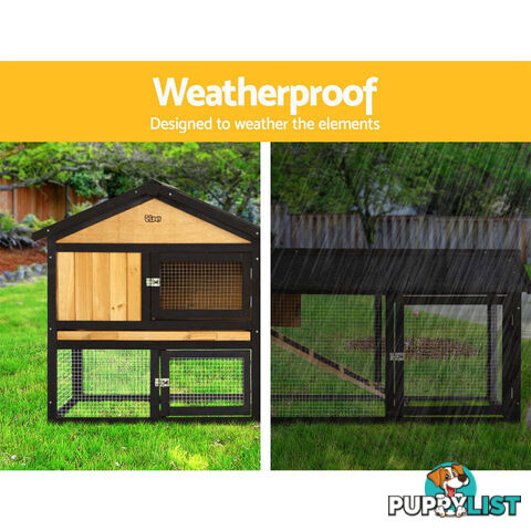 i.Pet Chicken Coop Rabbit Hutch 165cm x 43cm x 86cm Extra Large Run House Cage Wooden Outdoor - PET-GT-R036L-180
