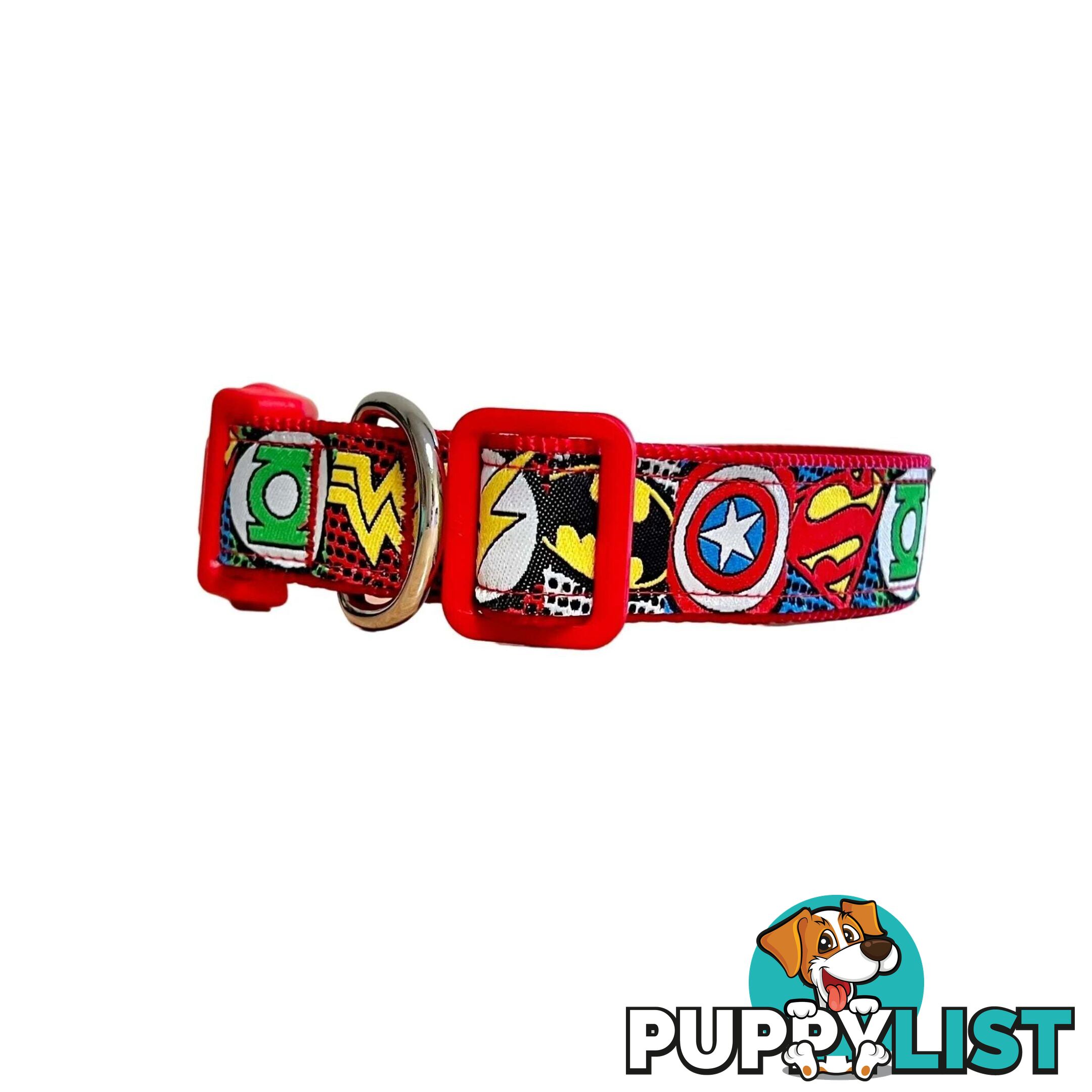 Superhero Dog Collar - Hand Made by The Bark Side - TBSHEROSMLBLK