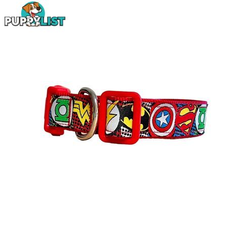 Superhero Dog Collar - Hand Made by The Bark Side - TBSHEROSMLBLK