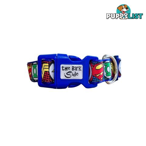 Superhero Dog Collar - Hand Made by The Bark Side - TBSHEROSMLBLK
