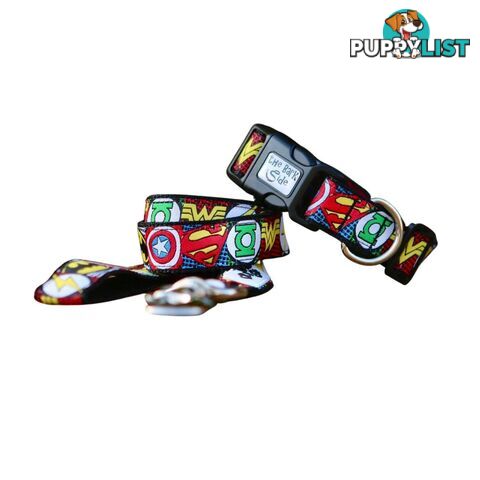 Superhero Dog Collar - Hand Made by The Bark Side - TBSHEROSMLBLK