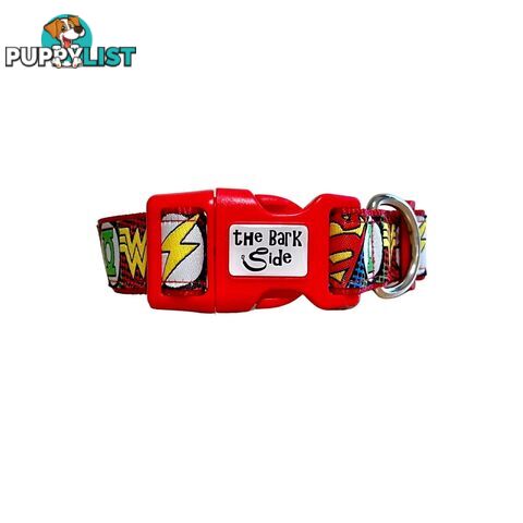 Superhero Dog Collar - Hand Made by The Bark Side - TBSHEROSMLBLK