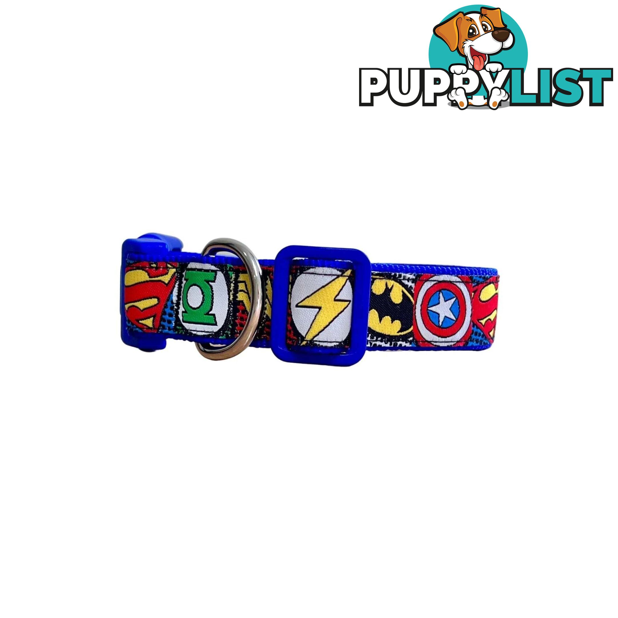 Superhero Dog Collar - Hand Made by The Bark Side - TBSHEROSMLBLK