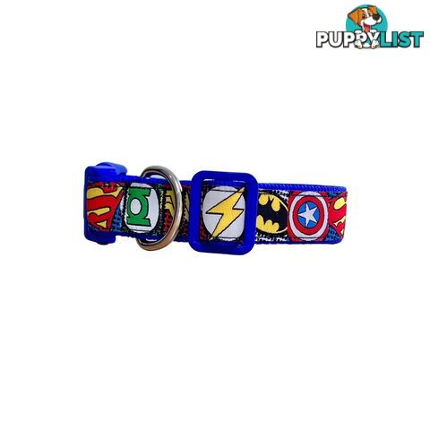 Superhero Dog Collar - Hand Made by The Bark Side - TBSHEROSMLBLK