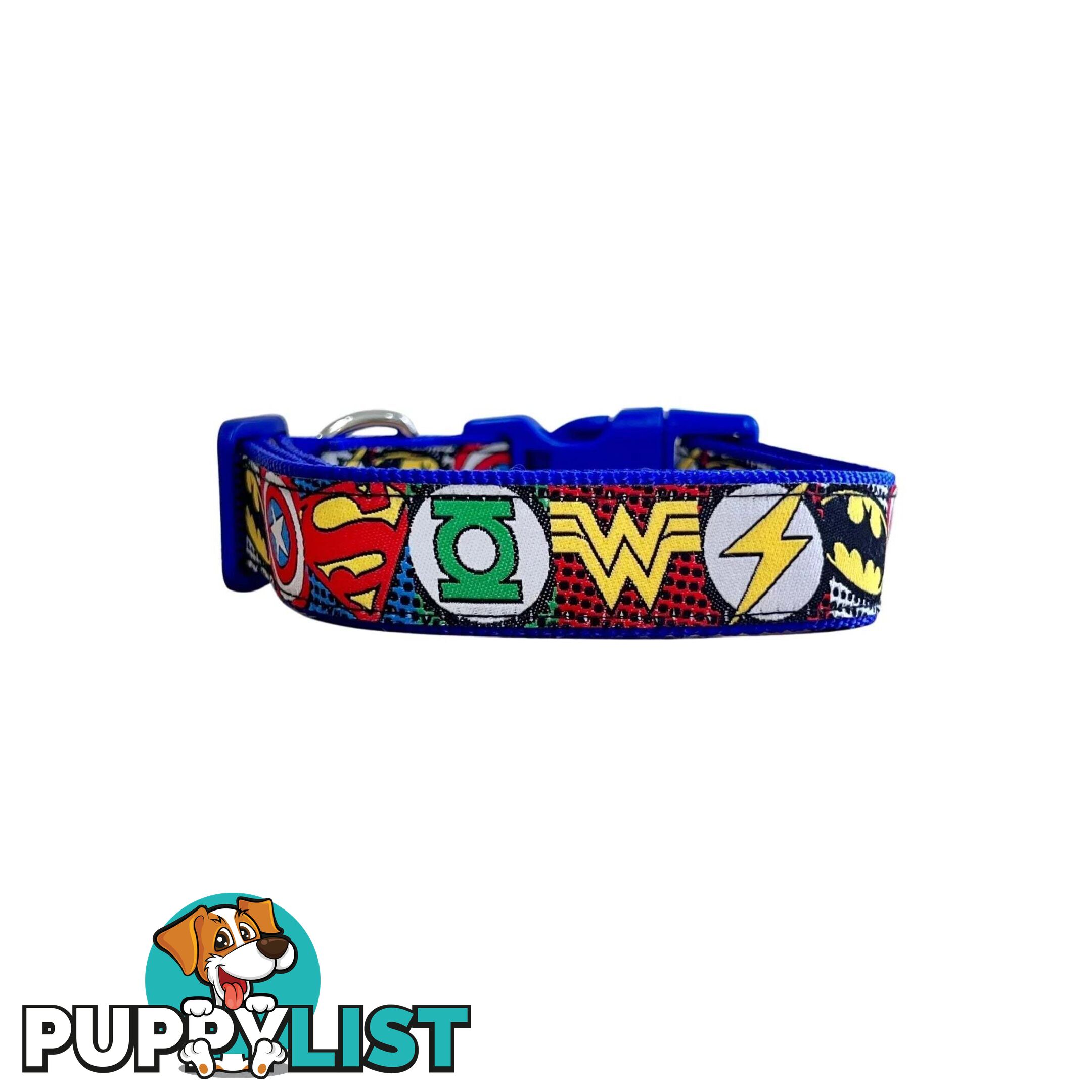 Superhero Dog Collar - Hand Made by The Bark Side - TBSHEROSMLBLK