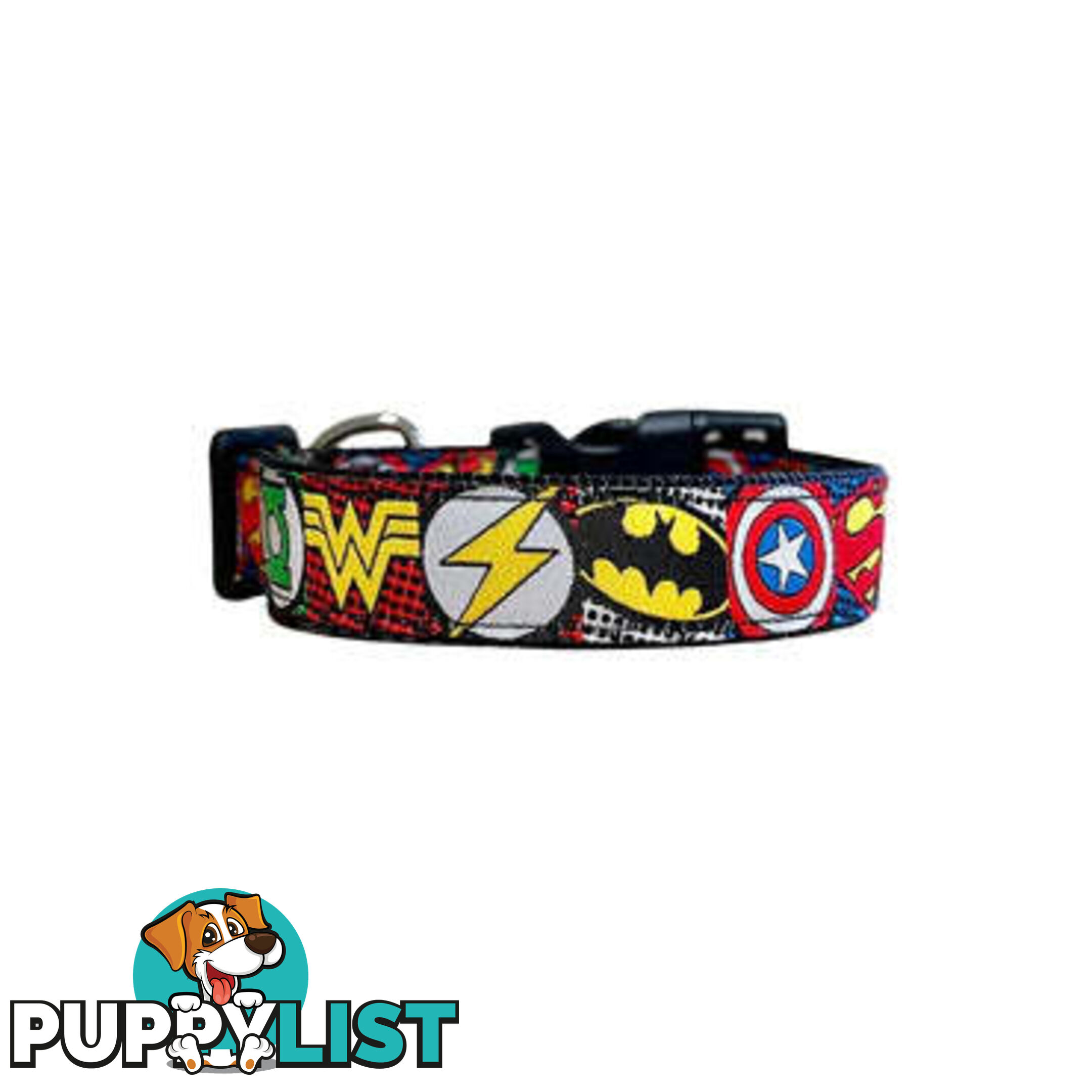 Superhero Dog Collar - Hand Made by The Bark Side - TBSHEROSMLBLK