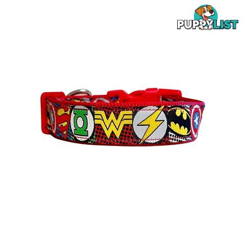 Superhero Dog Collar - Hand Made by The Bark Side - TBSHEROSMLBLK