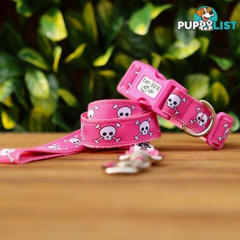 Pink Skulls Dog Lead / Dog Leash - Hand Made by The Bark Side - TBSLDSKU251.8