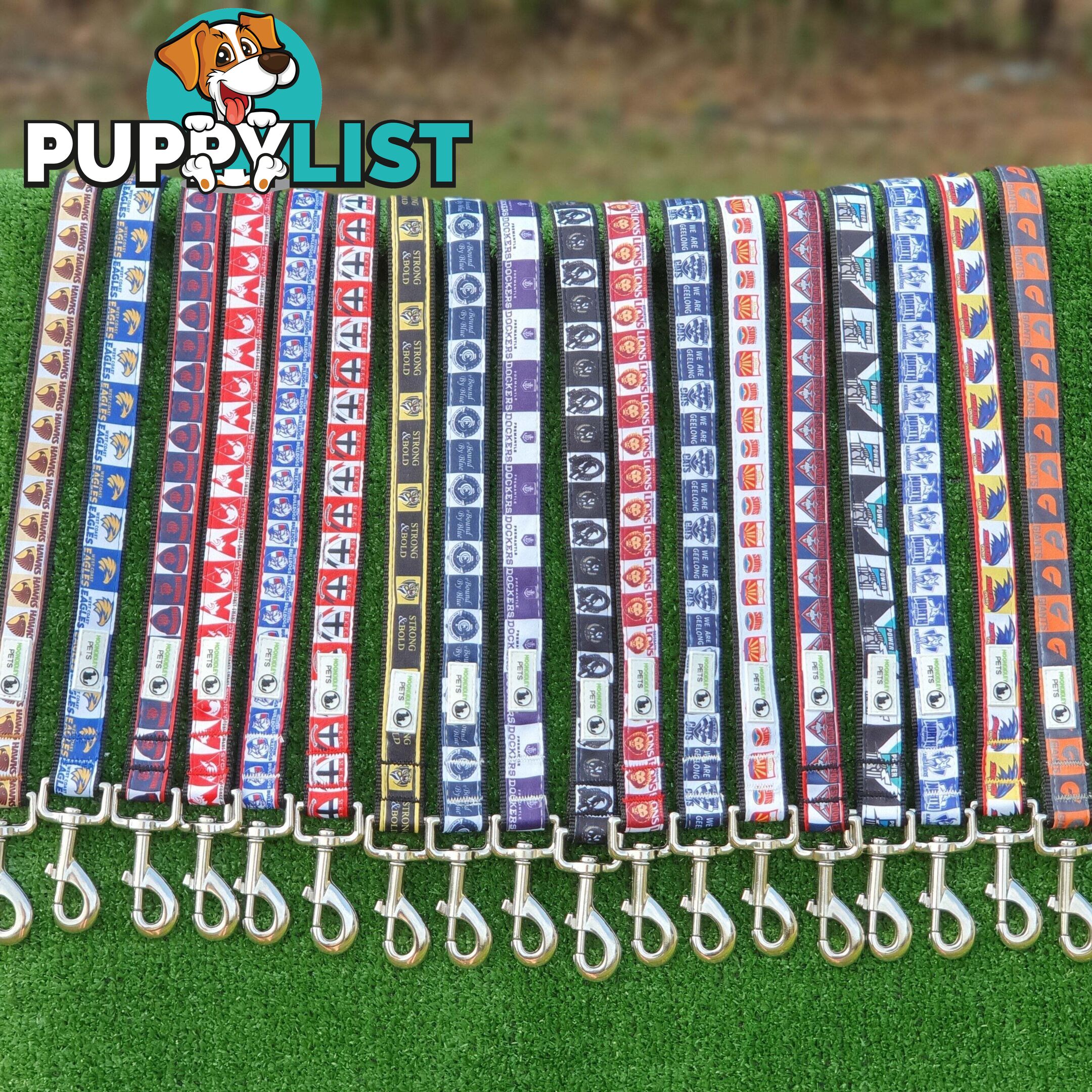 AFL Dog Leads, Footy - Aussie Rules - Moondidley Pets - MDPLDAFLGRCA
