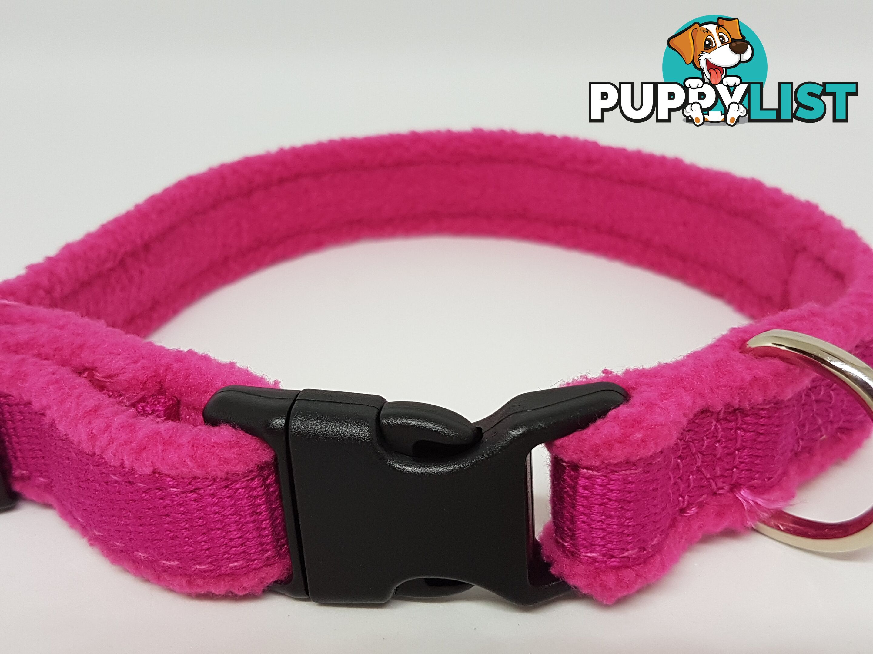 Doggie ID Collar Bamboo Fibre Fleece Padded Personalised Embroidered - CCB-CO-NP5-LNV-NO