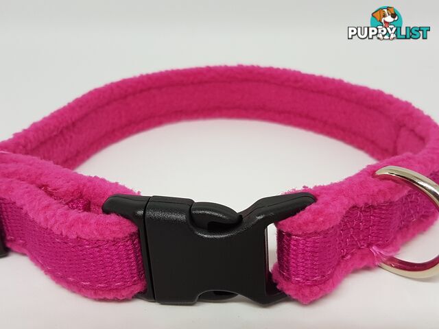Doggie ID Collar Bamboo Fibre Fleece Padded Personalised Embroidered - CCB-CO-NP5-LNV-NO