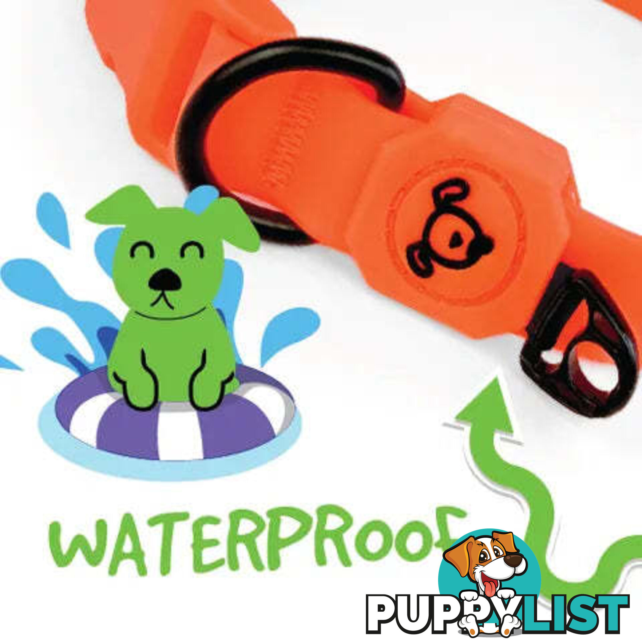 WATERPROOF DOG COLLARS - BAINBRIDGE - BB-A7273-ORG