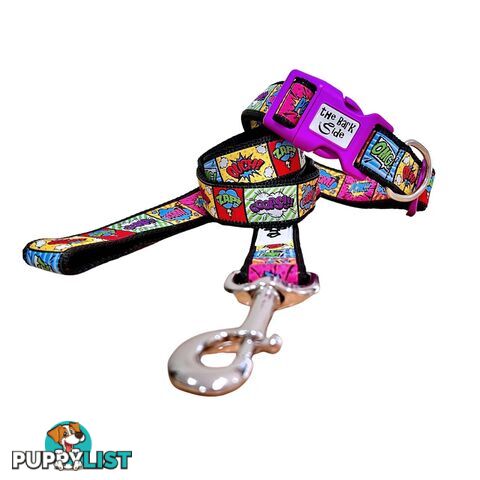 Comic Mania Dog Collar / XS - L - Hand Made by The Bark Side - TBSCOMMEDYEL